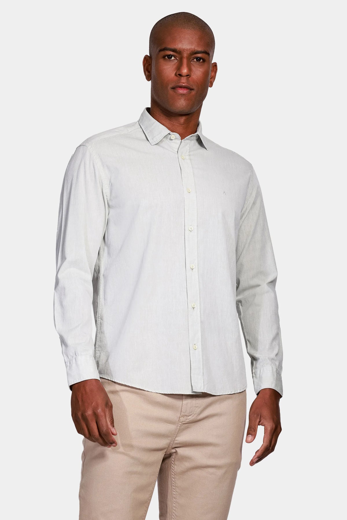 Camisa Manga Longa Cosmo Slim em Algodão Liso Willis Verde