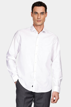 Camisa Manga Longa Cosmo Slim Sarja Pima Stretch Bellagio Branco