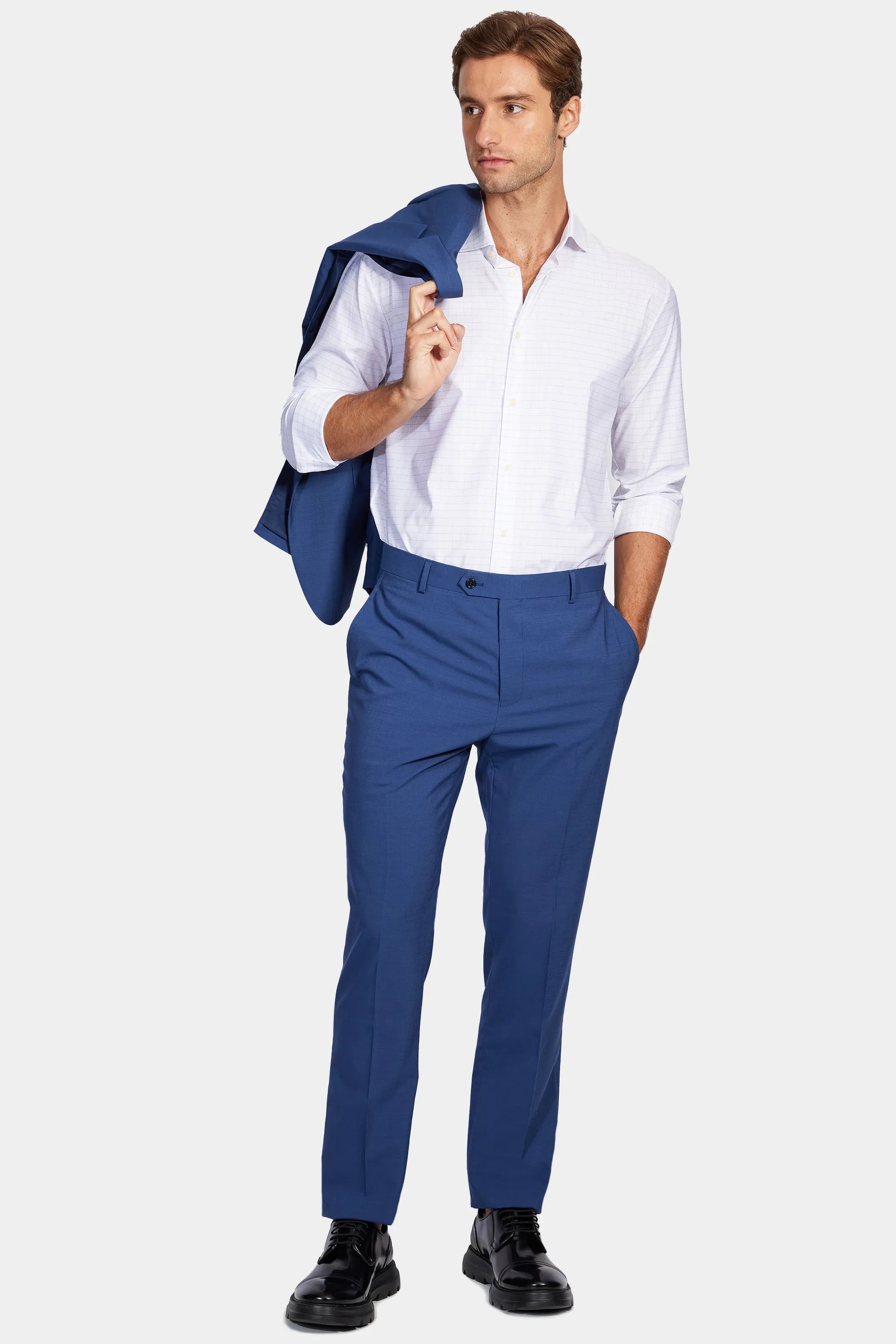Camisa Manga Longa Cosmo Regular Tech Flex Xadrez Branco