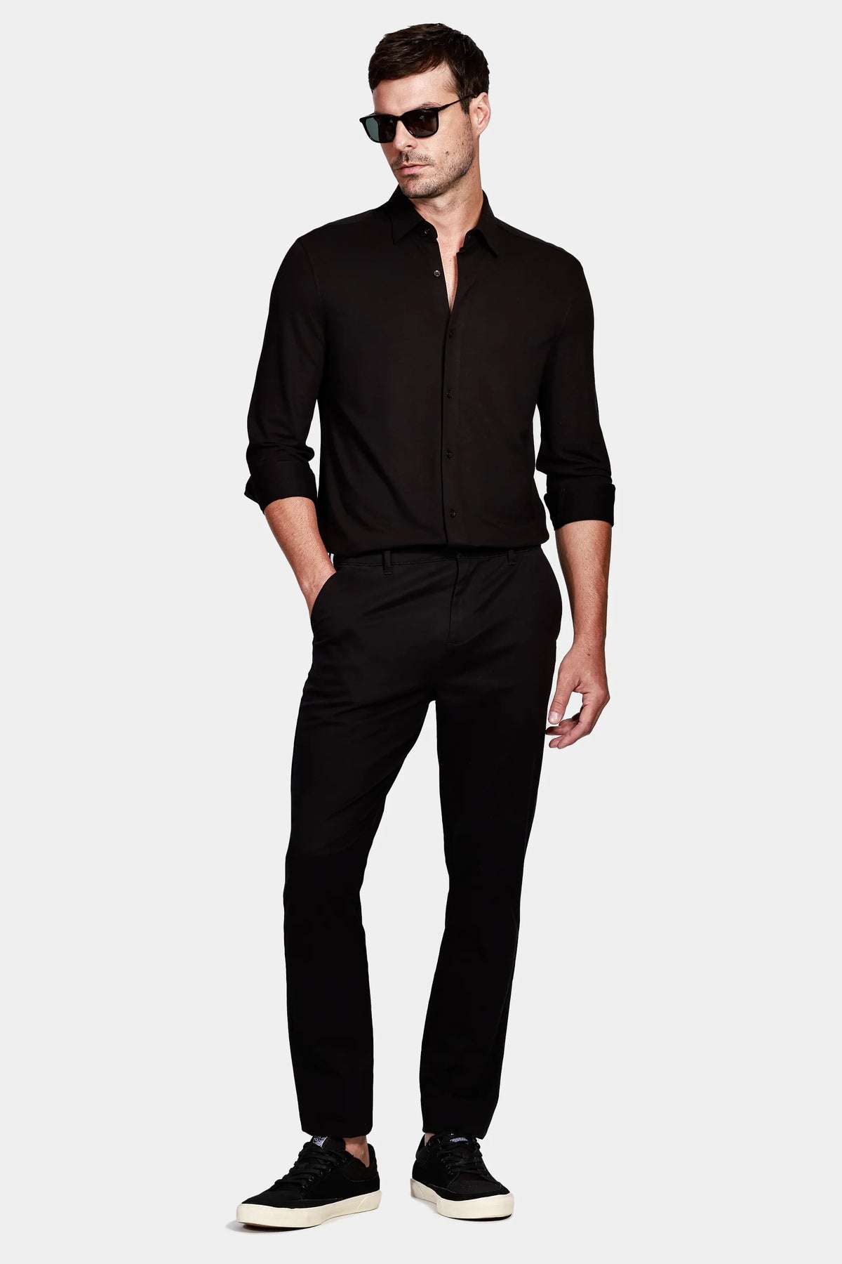 Camisa Manga Longa Cosmo Regular Malha Liquid Repeller Preto