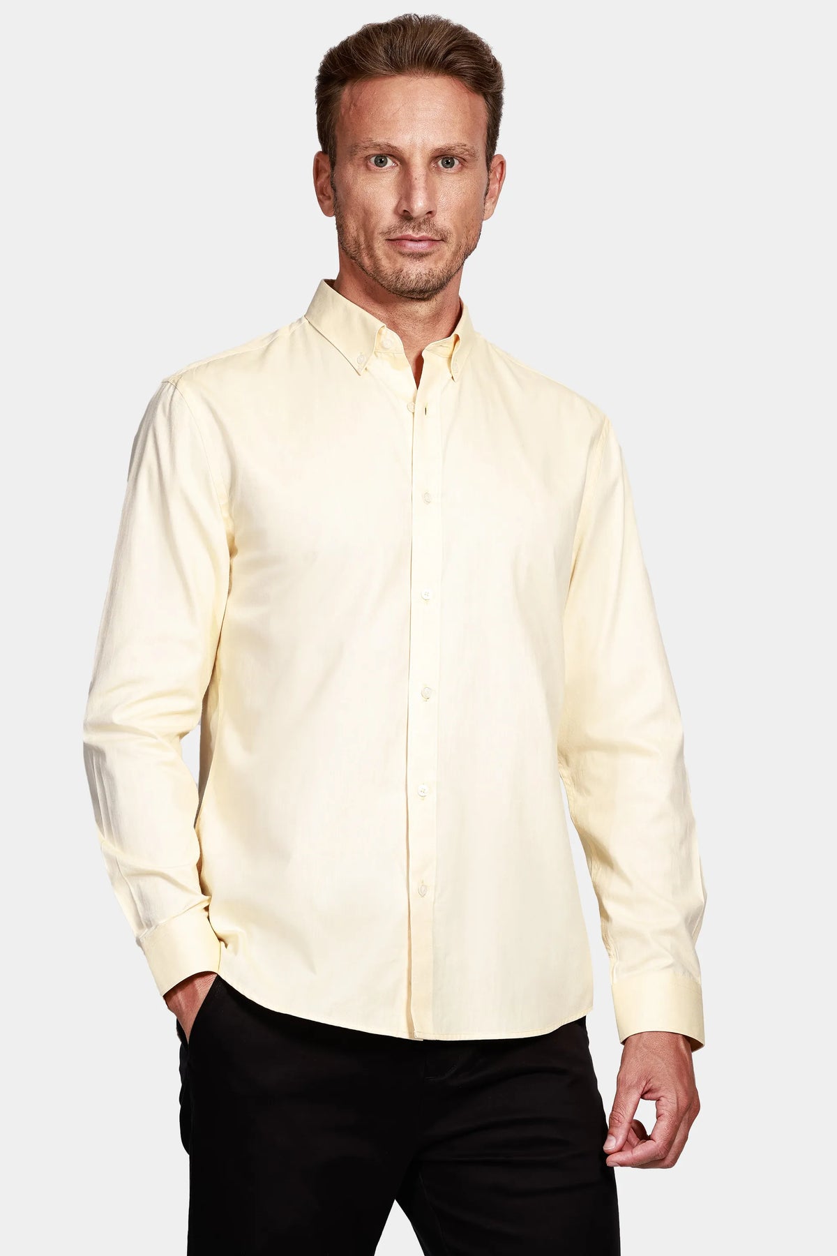 Camisa Manga Longa Move Regular Oxford Button-Down Amarelo